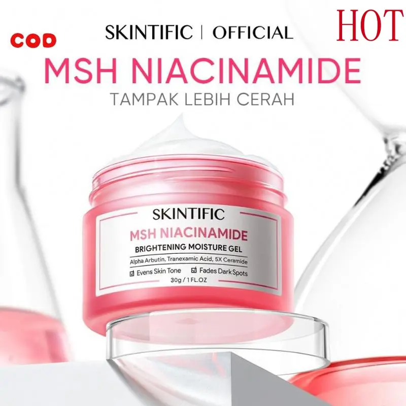 [OFFICIAL]MSH Niacinamide Brightening Moisturizer Gel 30g 80g   | Cream Pemutih Wajah Calming Whitening Dark Spot Pelembab Wajah Pemutih Wajah Facial Moisturizer Day Cream Night Cream Skincare BPOM Niacinamide Skincare Facial