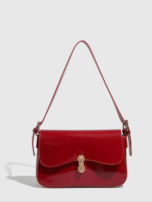 Women's Solid Color Shoulder Bag, Fashionable Underarm Bag for Daily Used, Casual Trendy Versatile High-quality Daily Commuting Bag 4