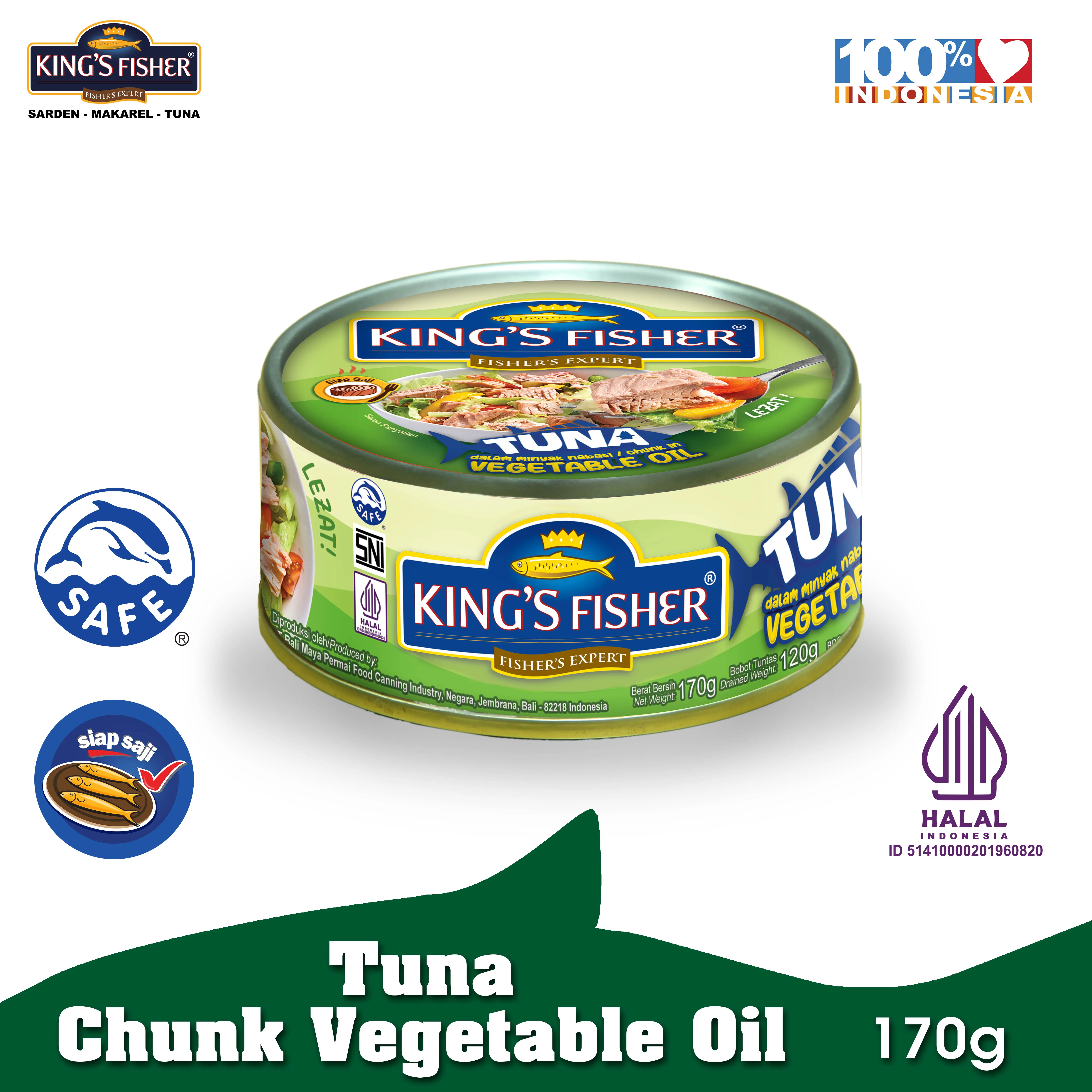 King's Fisher Tuna dalam Minyak Nabati Tuna in Oil Daging Tuna Makanan