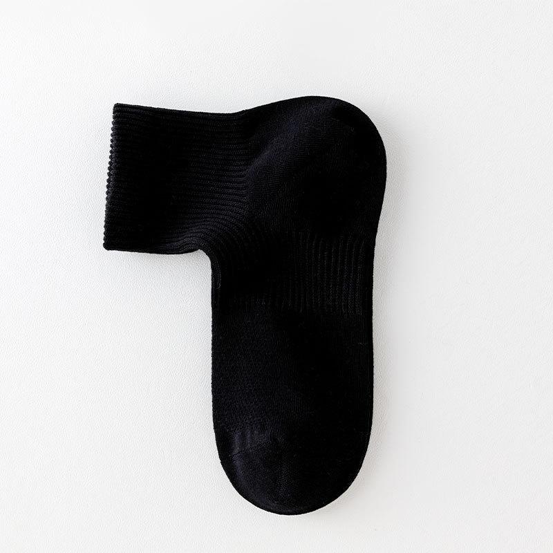 Tất Cotton Nguyên Chất, Phong Cách Tối Giản Dongdaemun Hàn Quốc, Tất Giữa Bắp Chân Nữ, Màu Trơn Liền Mạch, Chống Mùi, Thấm Hút Mồ Hôi, Tất Thể Thao Dễ Phối Đồ Women 0