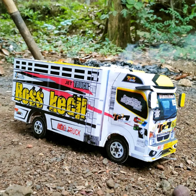 mainan anak miniatur truk bos kecil/truk oleng parah Set Hadiah Pendidikan Toy Kayu 5