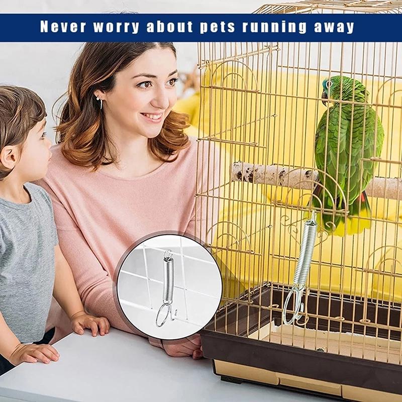 Product Introduction of 10Pcs Multipurpose Spring Lock Animal Pet Cage Latches Lock Spring Rabbit Cage Door Tension Spring with Hook 21