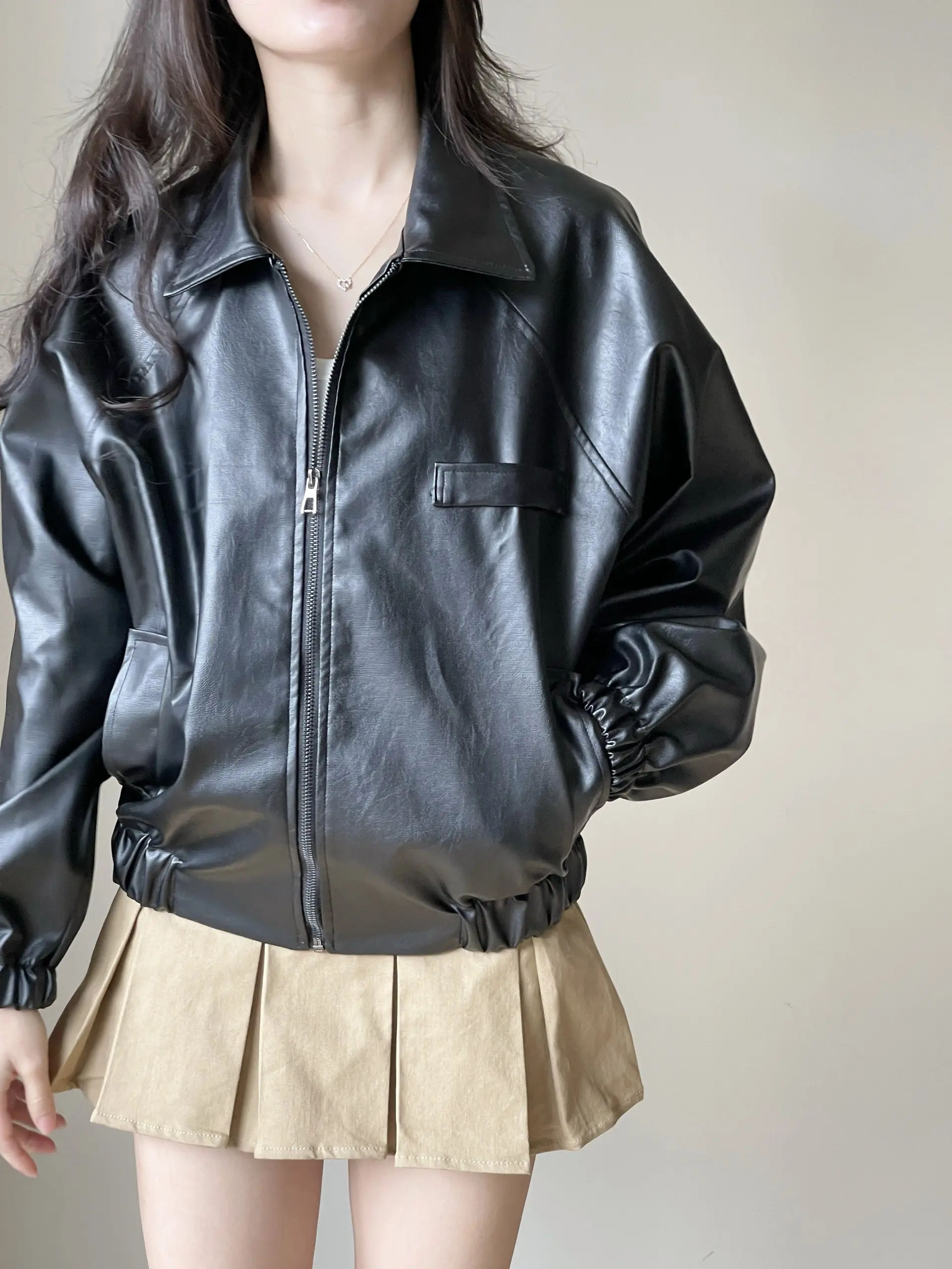 Áo Khoác Da Form Dáng Rộng Boxy 1 Lớp Miho House | BigBuy360 - bigbuy360.vn Áo Khoác Da Form Dáng Rộng Boxy 1 Lớp Miho House | BigBuy360 - bigbuy360.vn