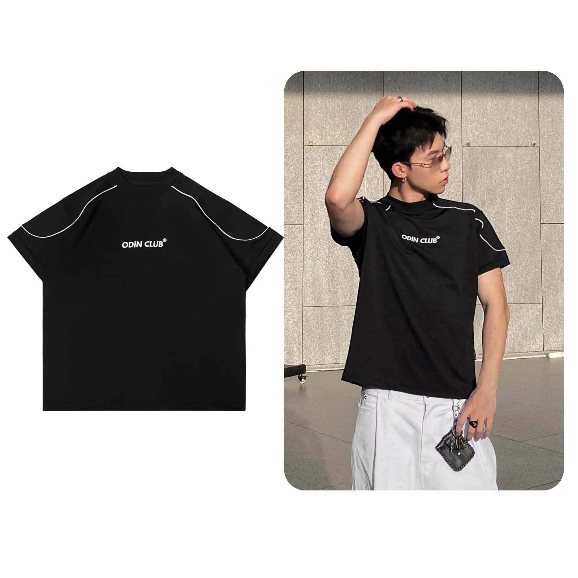 Áo Baby Tee Lines ODIN CLUB, Áo thun  Cổ Tròn ringer tee form nhỏ tay ngắn nam nữ unisex chất liệu cá sấu poly
