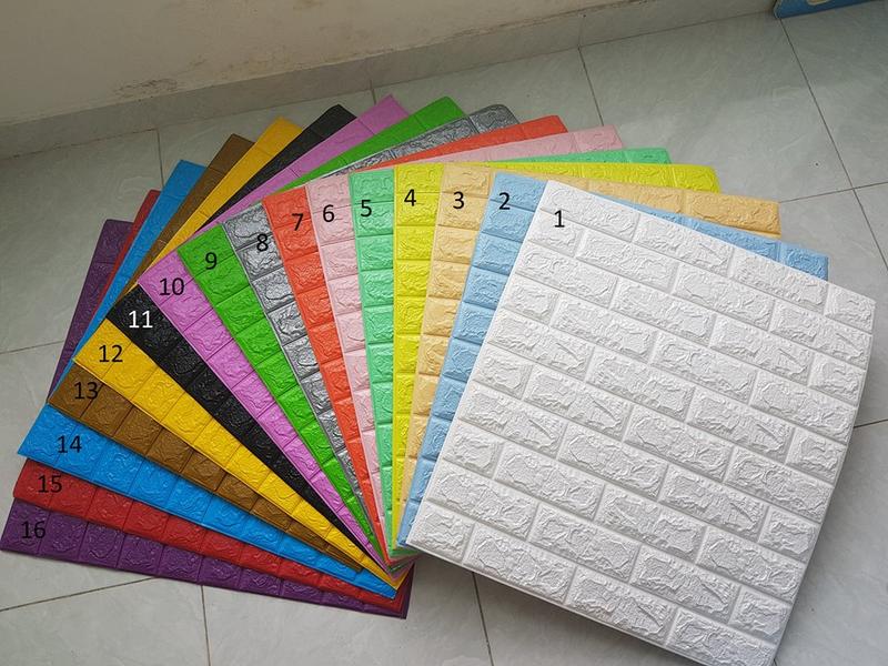 Combo 20  tấm Xốp dán tường giả gạch tấm 3D - Khổ lớn miếng 70x77 cm cách âm chống va đập mẫu mới