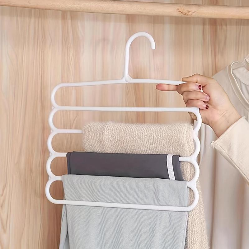 5 Layer Pants Hanger, 3 Counts Space Saving Non-slip Pants Rack, Multifunctional Clothes Hanger for Home Bedroom Closet, Organiser 6