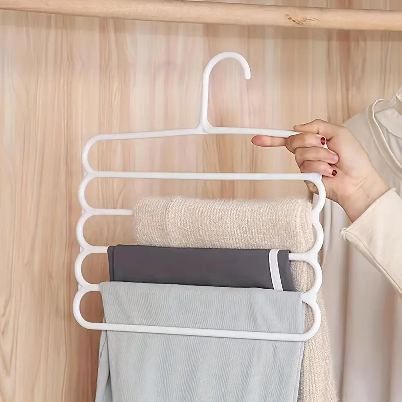5 Layer Pants Hanger, 3 Counts Space Saving Non-slip Pants Rack, Multifunctional Clothes Hanger for Home Bedroom Closet, Organiser 6