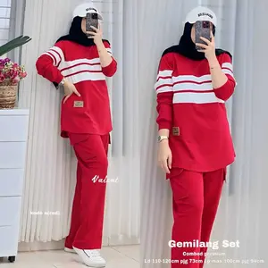 Mutia / GEMILANG SET BY RAV / Setelan Wanita Atasan Mix Celana Bahan Combed Best Seller