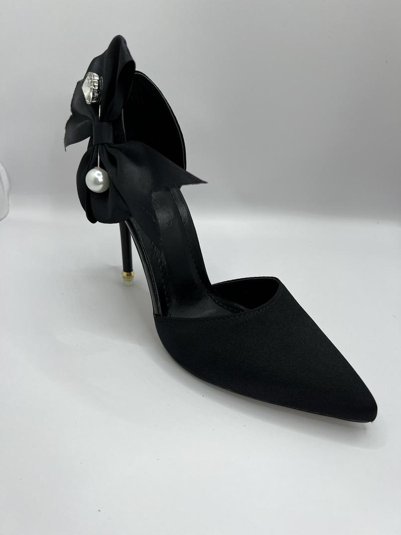 Product Introduction of N53 Giày cao gót gắn nơ lụa xoàn chéo , gót ngọc cao 9cm Shoes Nữ ( lùi 1sz ) 17