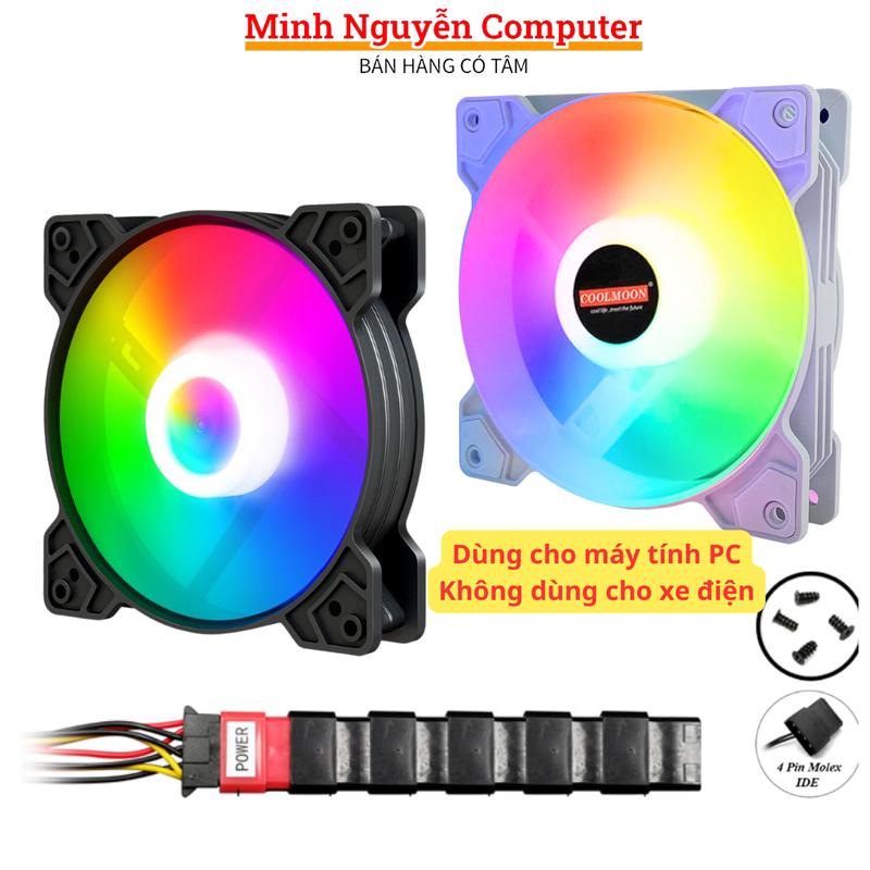 Quạt Tản Nhiệt, Fan Led RGB Coolmoon K8, Kích Thước 12cm Chuẩn 4Pin Molex - Không Cần Hub