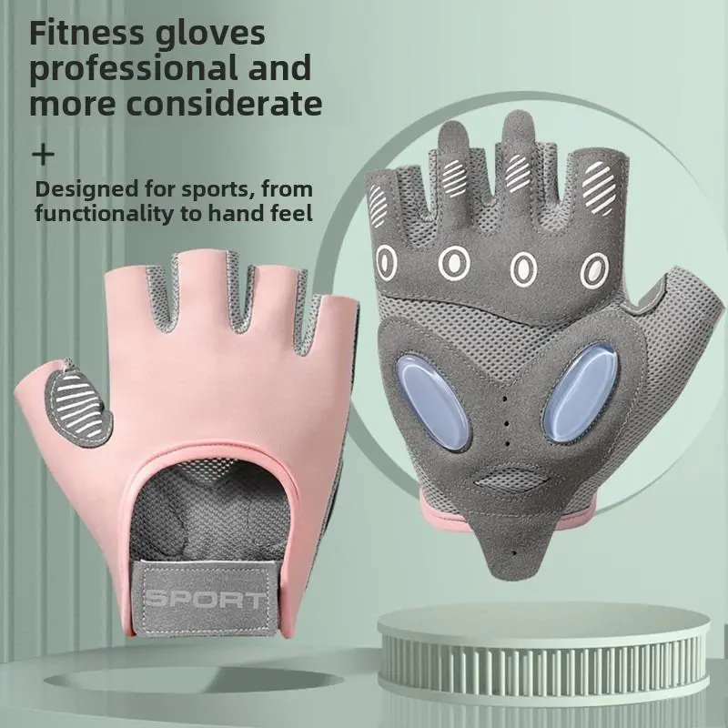 Breathable Fitness Fingerless Gloves, Non-slip Shock Absorption Half Finger Gloves, Sports Gloves for Yoga & Training, Sports & Outdoor Accessories 3