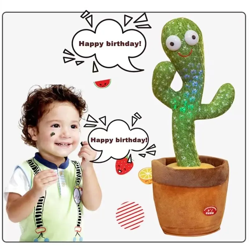 Dancing Cactus Plush Toys Squeaking Cute Early Childhood Education Baby Toy Animal Plush Toy