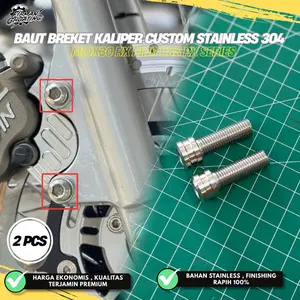 BAUT BRIKET BREKET KALIPER CUSTOM STAINLESS M10x30 ANTI KARAT RX KING RXS RX SERIES  (2PCS)