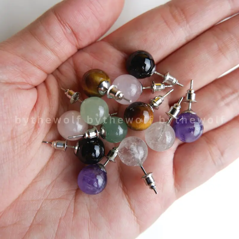Tarotbythewolf - Crystal Stud Earrings - Anting Batu Alam 1