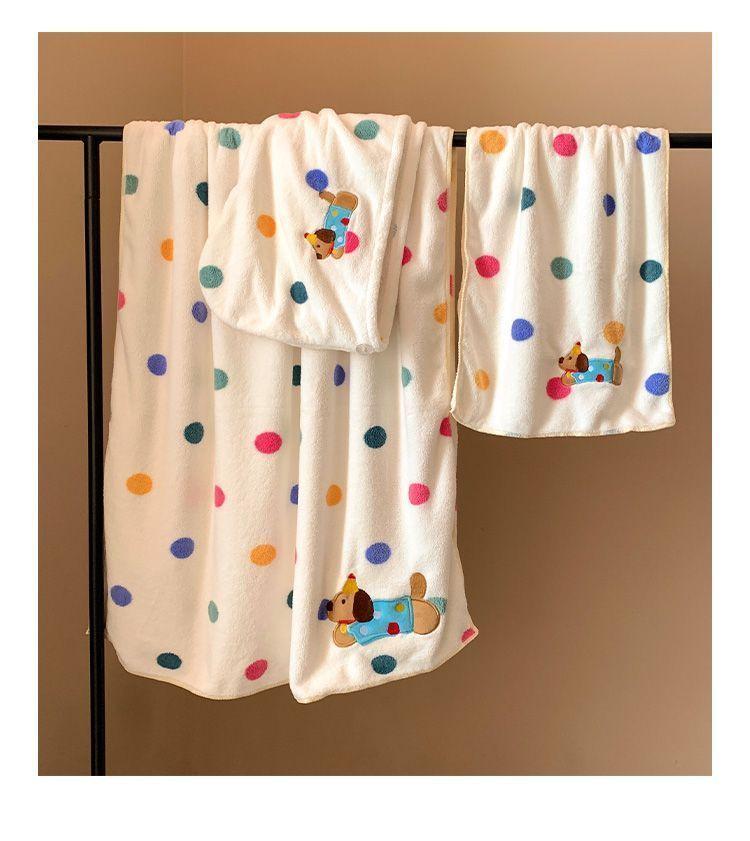 Product Introduction of [3941 Positive Reviews] Cute Polka Dot Puppy Coral Fleece Quick-Dry Hair Towel for Women, Super Absorbent, Thickened Bath Cap for Students 11