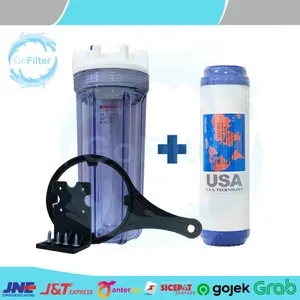 PAKET FILTER AIR HOUSING NANOTEC CLEAR BLUE 10" + GAC 10 INCH / GRANULAR ACTIVATED CARBON Water birkin set