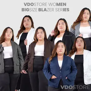 BLAZER JUMBO WANITA PREMIUM - LD 110 118 120 124 - 4XL 5XL 6XL -  ATASAN KERJA JAS KANTOR JUMBO BIG SIZE PAKAIAN BLAZER PLUS SIZE JUMBO WANITA FORMAL 4L 5L 6L 7L CEWEK BLEZER BLEZZER SIDANG SKRIPSI OUTER SET DOKTER LAB CELANA VDOSTORE