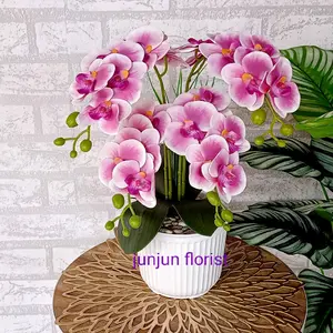 bunga anggrek latex artificial vas garis