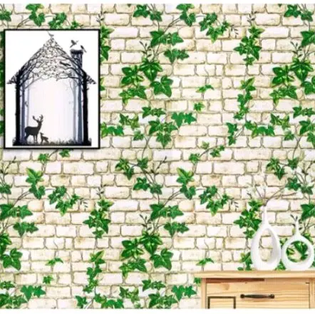 BATA DAUN WALLPAPER DINDING panjang 10 meter lebar 45 cm