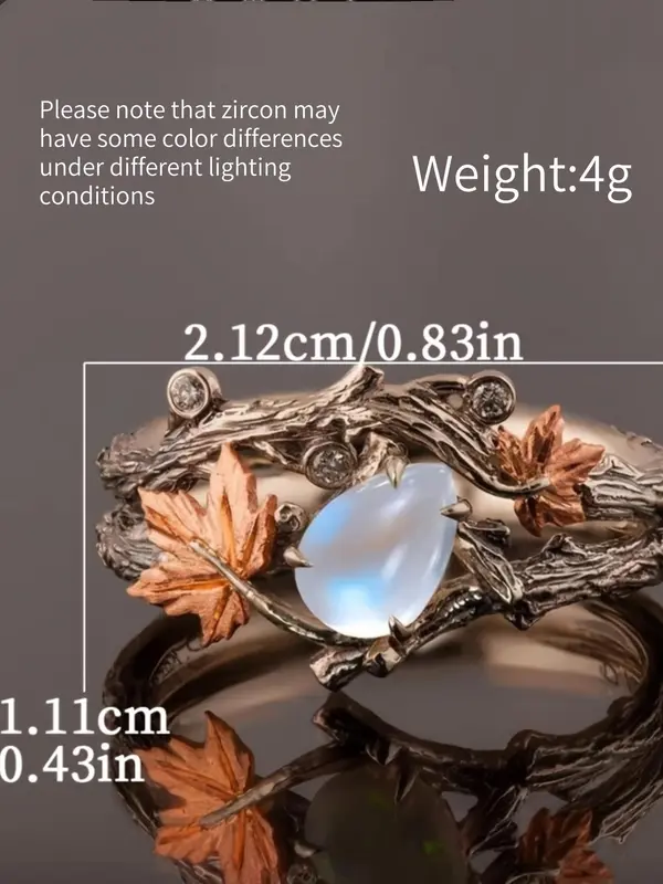 Vintage Leaf Design Ring, Boho Style Jewelry for Women, Fashion Jewelry for Party, Daily Clothing Decor, Trendy All-match & Exquisite Jewelry for Birthday Gift 1