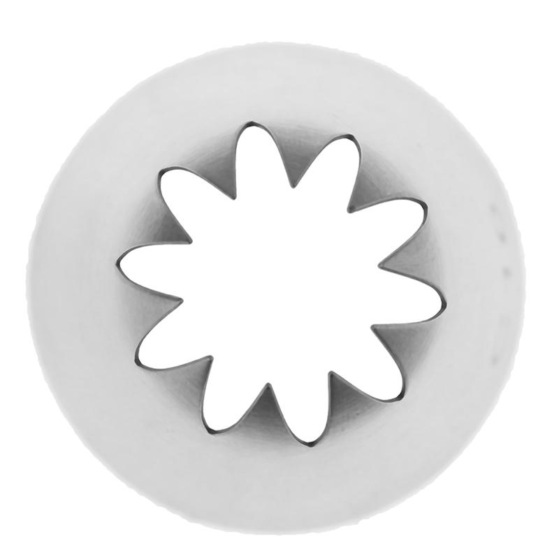 Product Introduction of #C10 Large Size Piping Nozzle Cake Cream Decor Icing Tips 10 Teeth Close Star 20