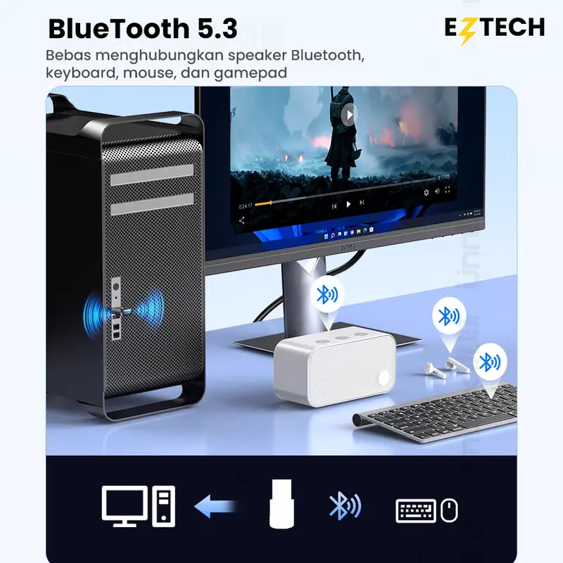 [ EZTECH ] AX900 Nano Wi-Fi 6 600 Mbps 2.4/5GHz Dual Band + Bluetooth 5.3 2in1 USB Wifi Adapter/Dongle/Receiver  [EZTECH] 5