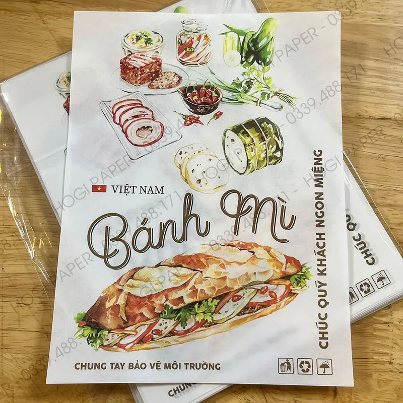 100 tờ giấy gói bánh mì HOGI, giấy gói bánh, thực phẩm, sandwich đa năng, an toàn, bảo vệ môi trường 7