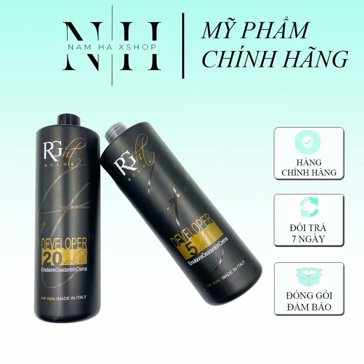 Oxy trợ nhuộm RG Right Color 3% 6% 9% 12%, thuốc oxi nhuộm tóc RG 1000ml không xót da đầu Đổi Màu Tóc Nữ