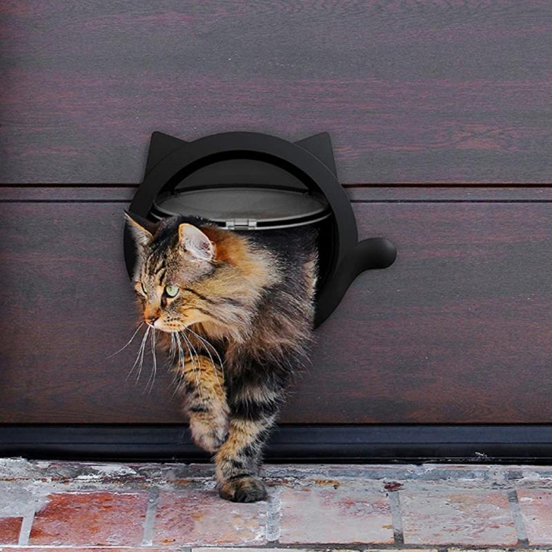 Product Introduction of Lovely Small Round Cat Door with 4-way Lock Plastic Window Lockable Cat Crates Safe Dog Gate Access Pet Supplies Pet Supplies 10