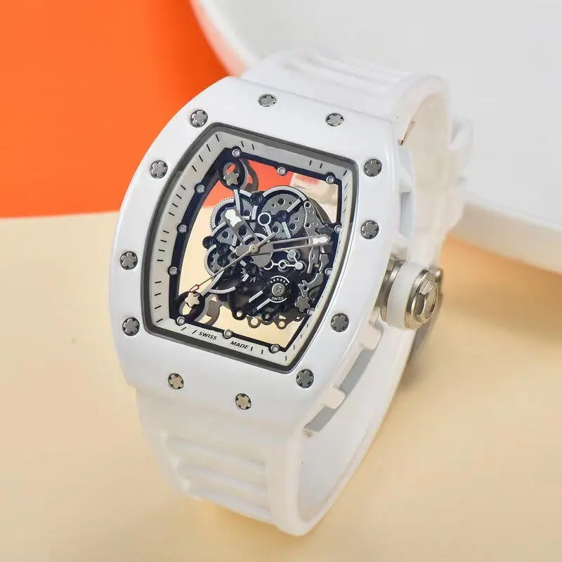 Quartz watch, men's wine barrel shaped hollowed out transparent bottom, fashionable and personalized wristwatch