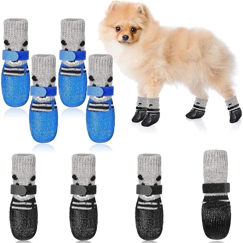 Product Introduction of Autumn Winter Waterproof Pet Boots Shoes Socks Anti-Slip with Adjustable Drawstring Cats Dogs Rubber Socks Rain Snow Boots Pet Supplies Small Puppy Sock Shoes 10
