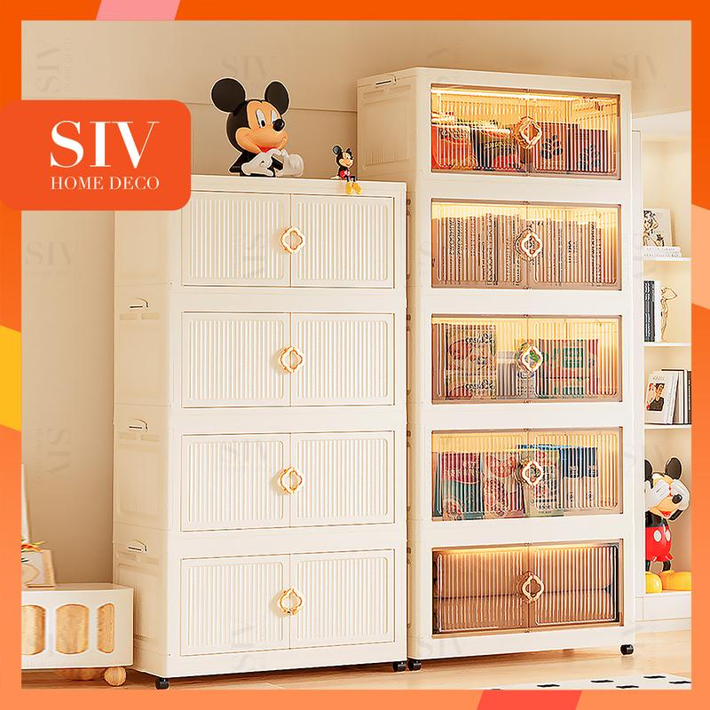 80CM SIV Tủ Nhựa Đựng 3/4/5tầng-Trong suốt làm dày công suất lớn tủ bếp Đa Năng 0