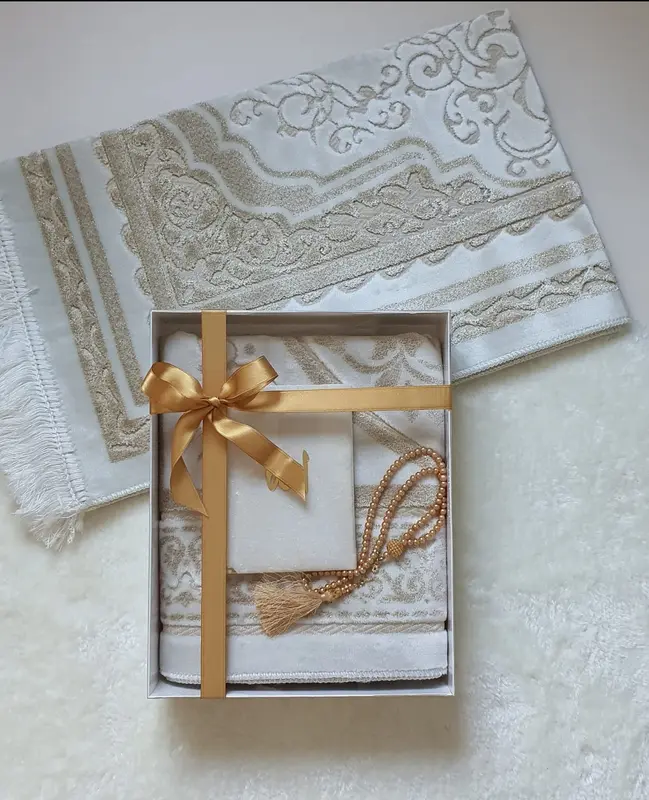 Dua Thick Prayer Mat with Yasin Dua Book for Eid Ramadan and Nikaah Nikkah Hajj Gift 4