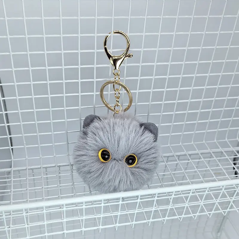Blush Cat Ball Mountain Mountain Handmade Plushll Keychain Pendant Girlish Schoolbag Hanging Ornaments