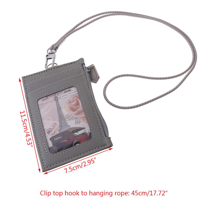 Product Introduction of Women Business Card Holder Wallet Men PU Leather ID Cards Holders for Case Neck 0