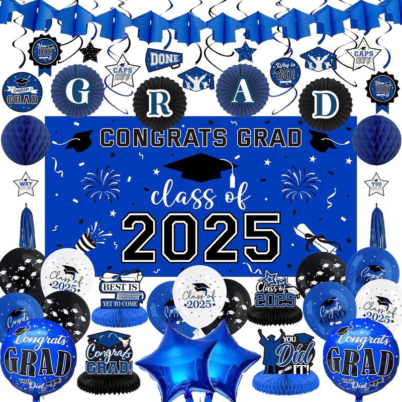 Blue Graduation Decorations 2025, Grad Party Decorations Set - TikTok Shop