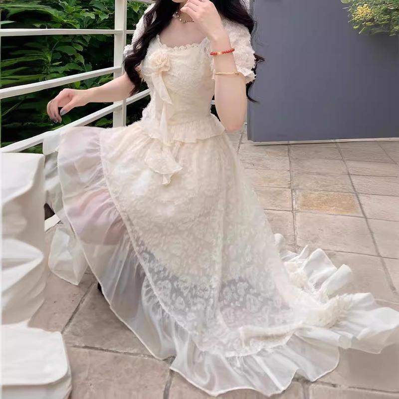 Váy Trang Trí Hoa Bông Tuyết, Thiết Kế Đẹp, Váy Lông Mịn, Váy Công Chúa, Váy Đi Kỳ Nghỉ, Ngọt Ngào Và Dễ Thương, Thích Hợp Để Hóa Trang Và Chụp Ảnh, Rất Đẹp, Thích Hợp Gửi Cho Bạn Gái, [Cô Gái Qiqi] 3