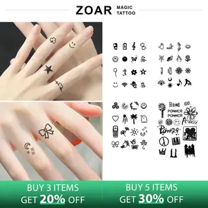 ZOAR-Y18 Stiker Tato Temporary Semi Permanen 【pola kecil】Tahan lama Tattoo menempel dekorasi seni untuk pria dan wanita