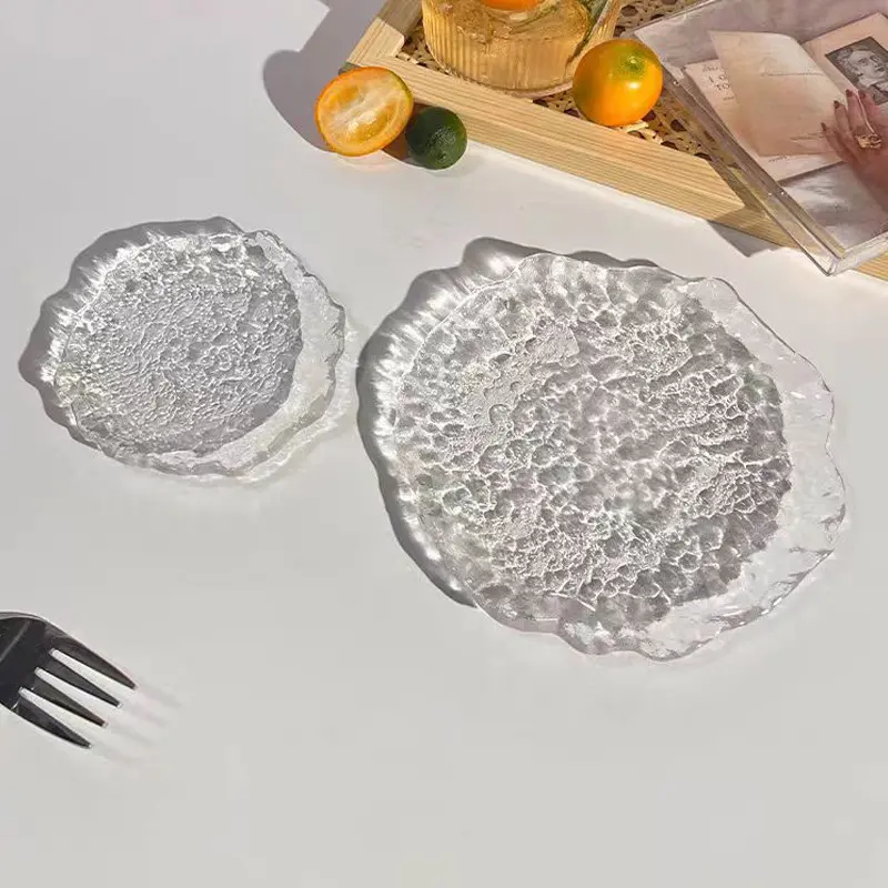 Đĩa Thủy Tinh, Phong Cách Nhật Bản, Hình Dạng Bất Đối Xứng Khay Hình Chữ Nhật Và Tròn, Đĩa Tráng Miệng, Bộ Đồ Ăn Sáng Tạo, Đĩa Thực Phẩm, Đĩa Sushi 2