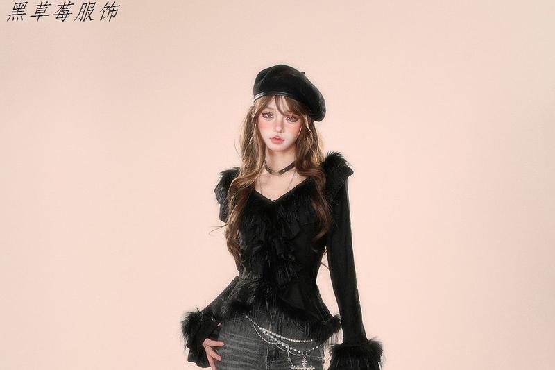 Product Introduction of Quần Dài Ống Loe Denim, Cỡ Nhỏ Kiểu Mỹ, Thiết Kế Ôm Sát, Đường Khâu Sờn, Phong Cách Cổ Điển Nhỏ Màu Đen Và Xám, Dành Cho Thời Trang Thu Đông Của Phụ Nữ Women Pants 21