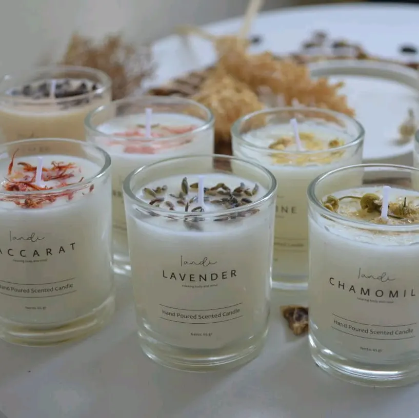 Lilin Aromaterapi with Petal 65gr Lilin Aroma dsngan Bunga Kering