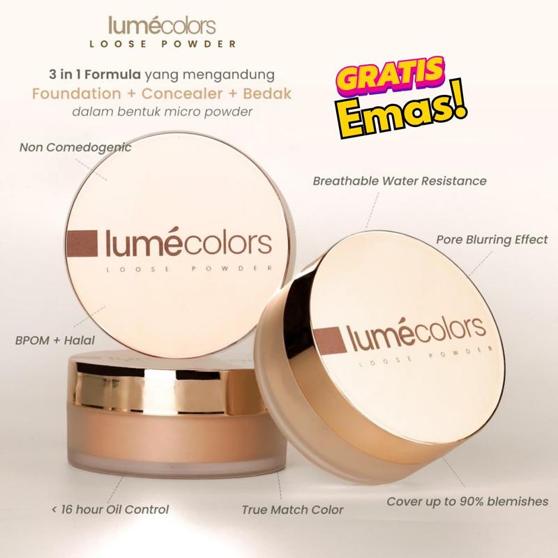 Lumecolors Loose Powder Pore Blurring Effect With Oil Control Bedak Tabur Tahan Lama Flawless Ringan 0