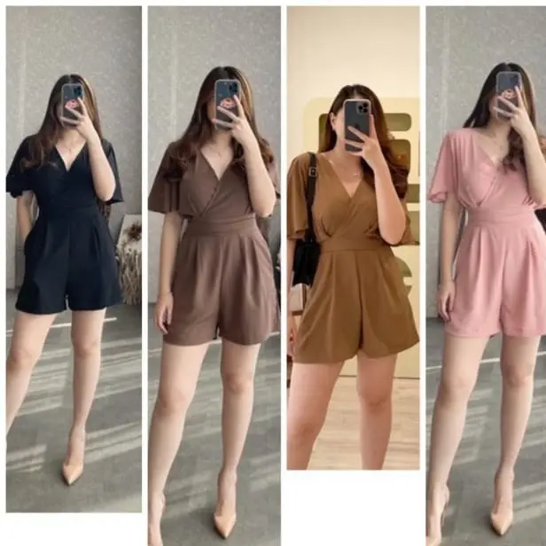 JUMPSUIT WANITA CLANA PENDEK CRINKLE AIRFLOW PREMIUM casual