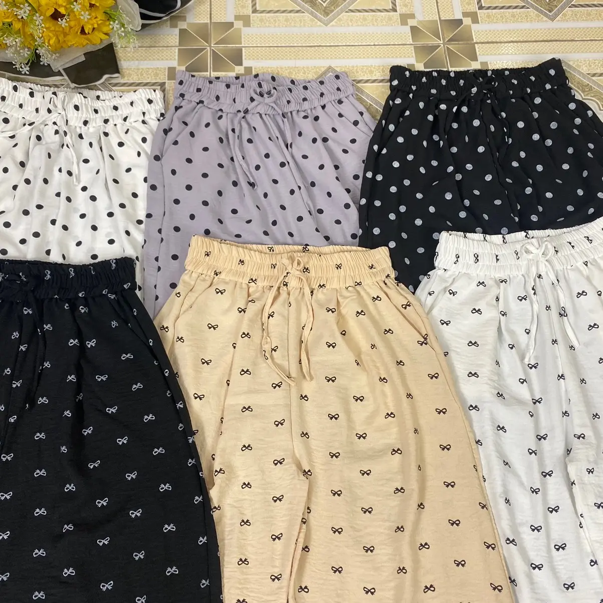 [BIGSIZE ]QUẦN BOM THỤNG DÁNG LỠ CHẤT LỤA ĐŨi NHĂN CHẤM BI VÀ NƠ MỀM MÁT (37-70kg) Thun Nữ