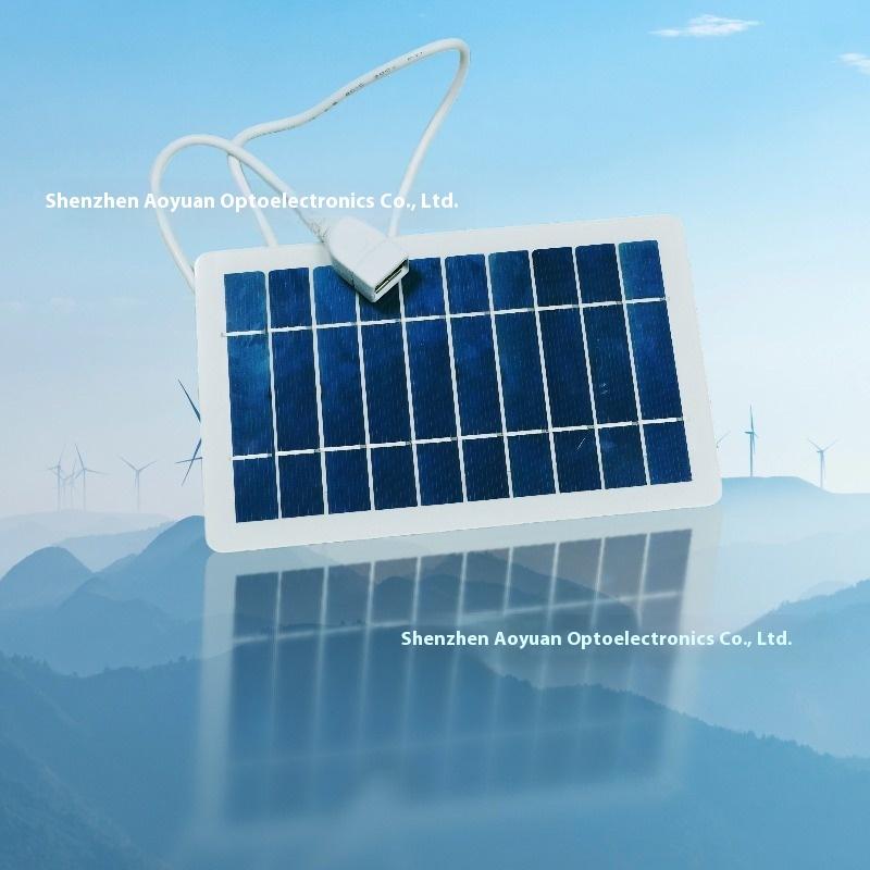 Hot New Recommend 2 W5v Solar Panel Battery Rechargeable Photovoltaic Panel USB Output Outdoor Mobile Phone Power decorations 1