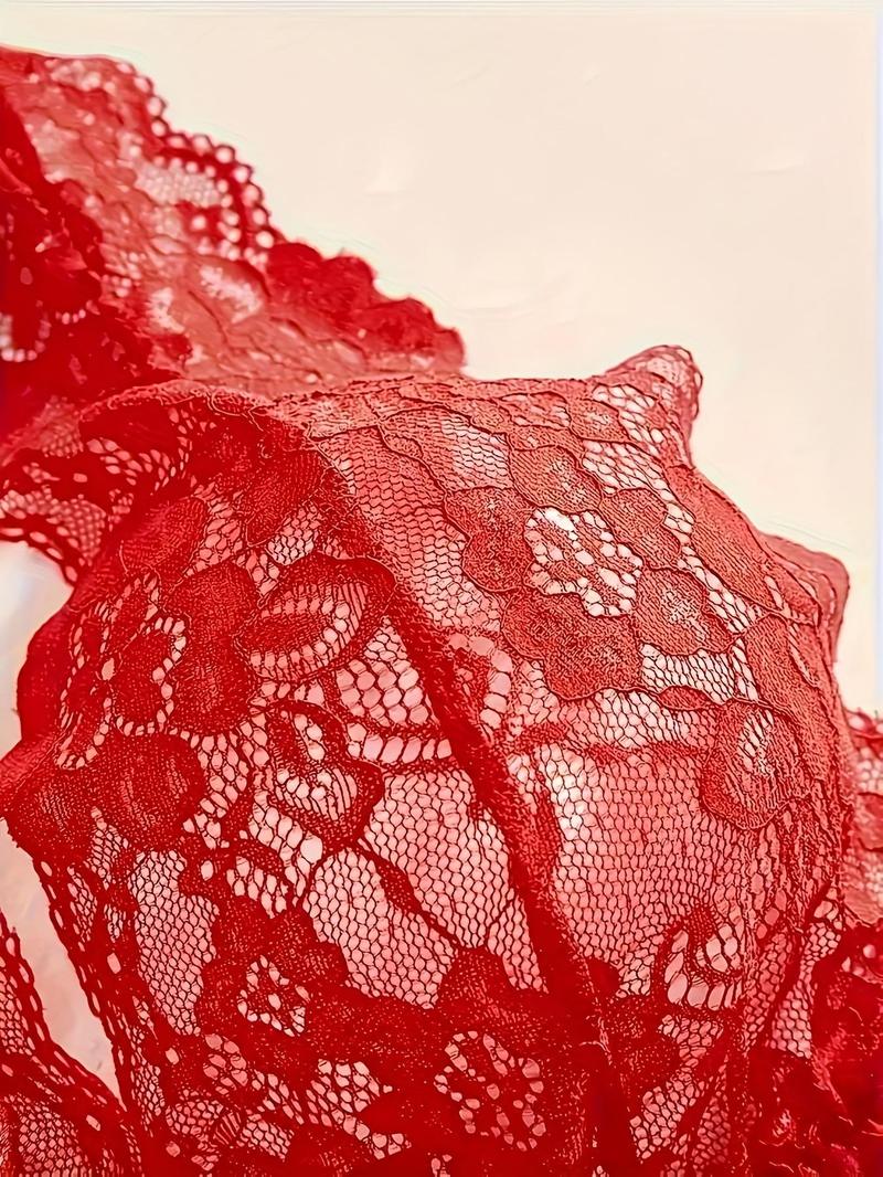 Product Introduction of Women's Contrast Lace Nightdress & Thong Sexy Sleepwear Two-piece Set, Sexy Comfy Nighty Dress & Panty Set, Women's Sleepwear for All Seasons, Slip Nightdress 5