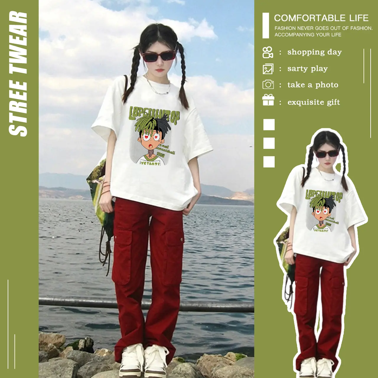 เสื้อยืดคอกลม แขนสั้น A020 ผ้านุ่มยืดได้ใส่สบายฯ ลายแฟชั่น เท่ๆเฟียสๆ ใส่ได้ทั้งชายและหญิง