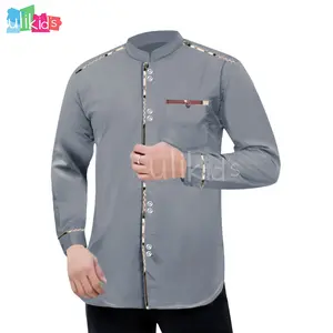 Ulikids Baju Koko Dewasa Muslim Kombinasi Batik Lengan Panjang Bahan Adem Serap Keringat Terkini