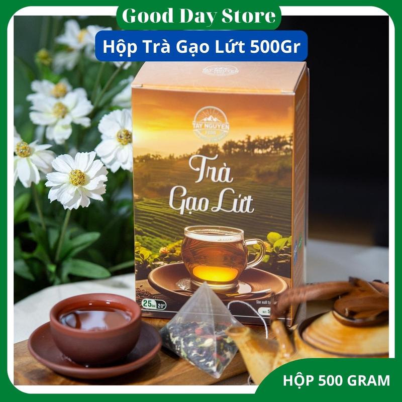 Trà gạo lứt Tây Nguyên Food - Hộp 500gram gồm 25 túi lọc bên trong