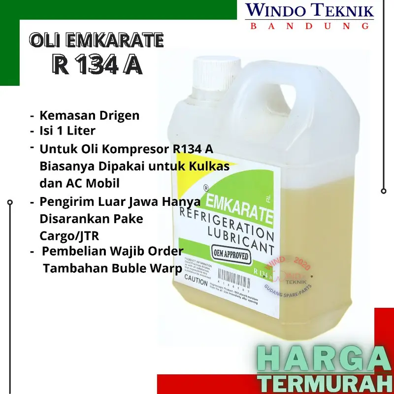 OLI OIL KOMPRESOR EMKARATE R134 A REFRIGRATION | OLI AC | KULKAS 1 LITER 0